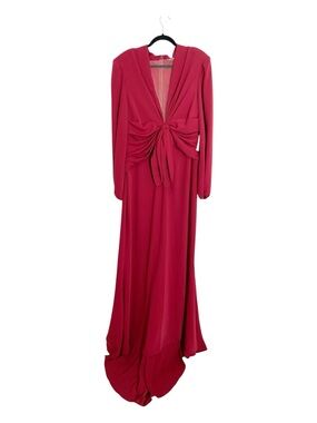 NWT Reem Acra Long Sleeve Deep V Neckline Burgundy Size 20